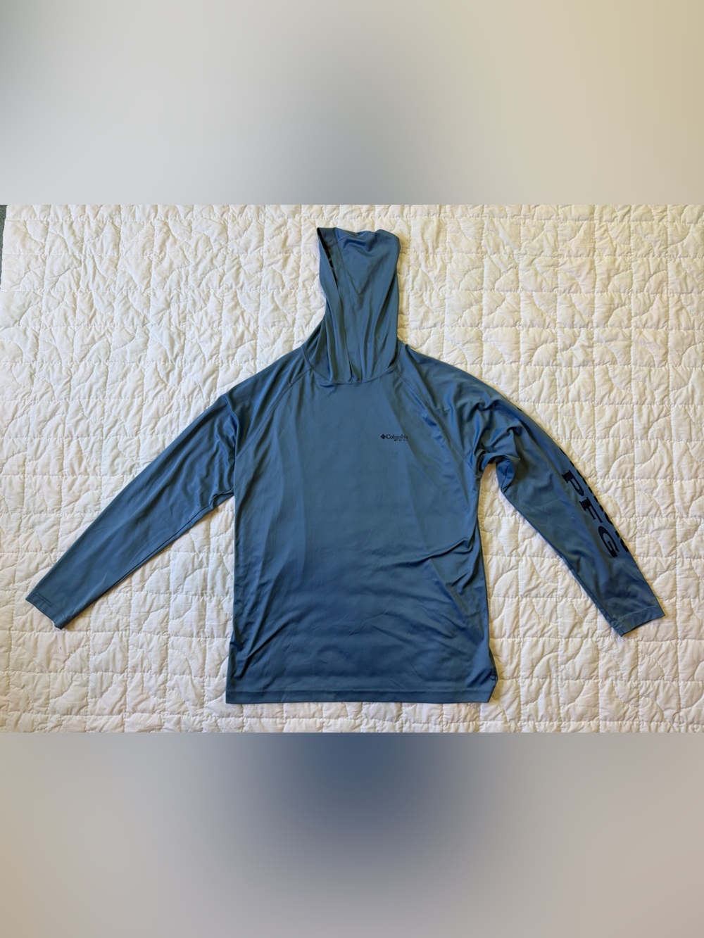 Columbia PFG Men's Long-Sleeve Hooded Sun Shirt - Slate Blue